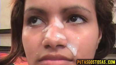 Тинка получает сперму на лицо после анального секса